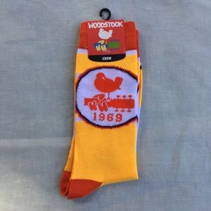 NWT Bioworld Woodstock yellow crew socks